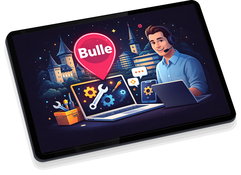 Dépannage informatique à Bulle avec assistance ordinateur et support technique